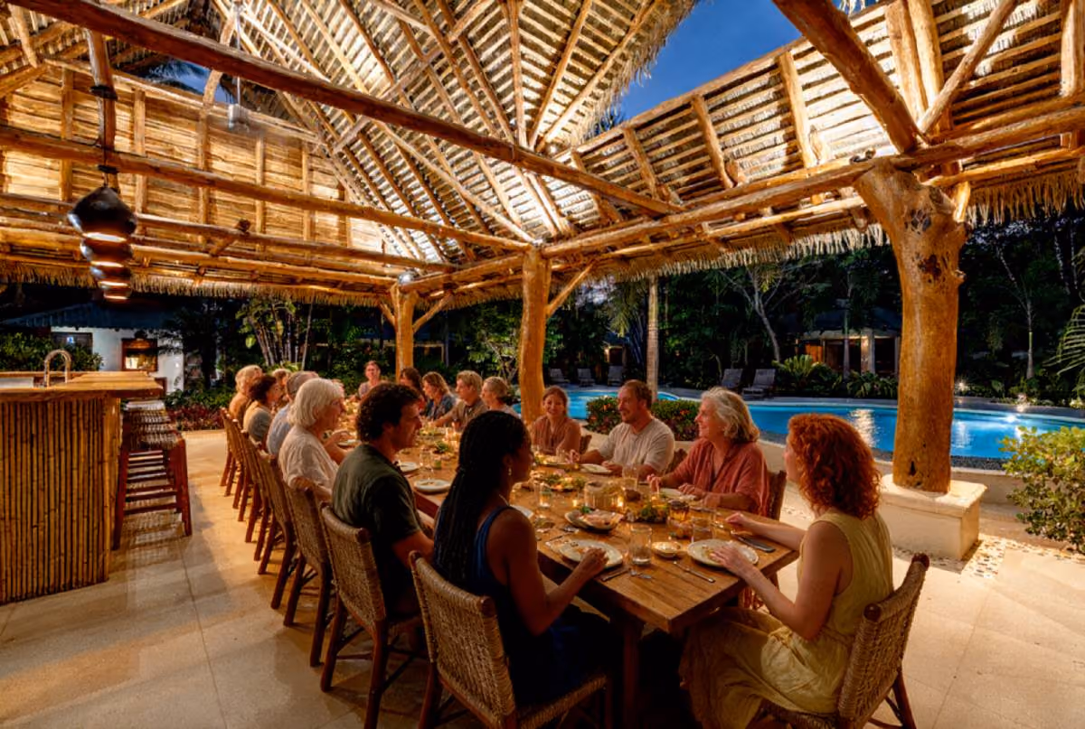 Rancho and gathering spaces for meals and circles