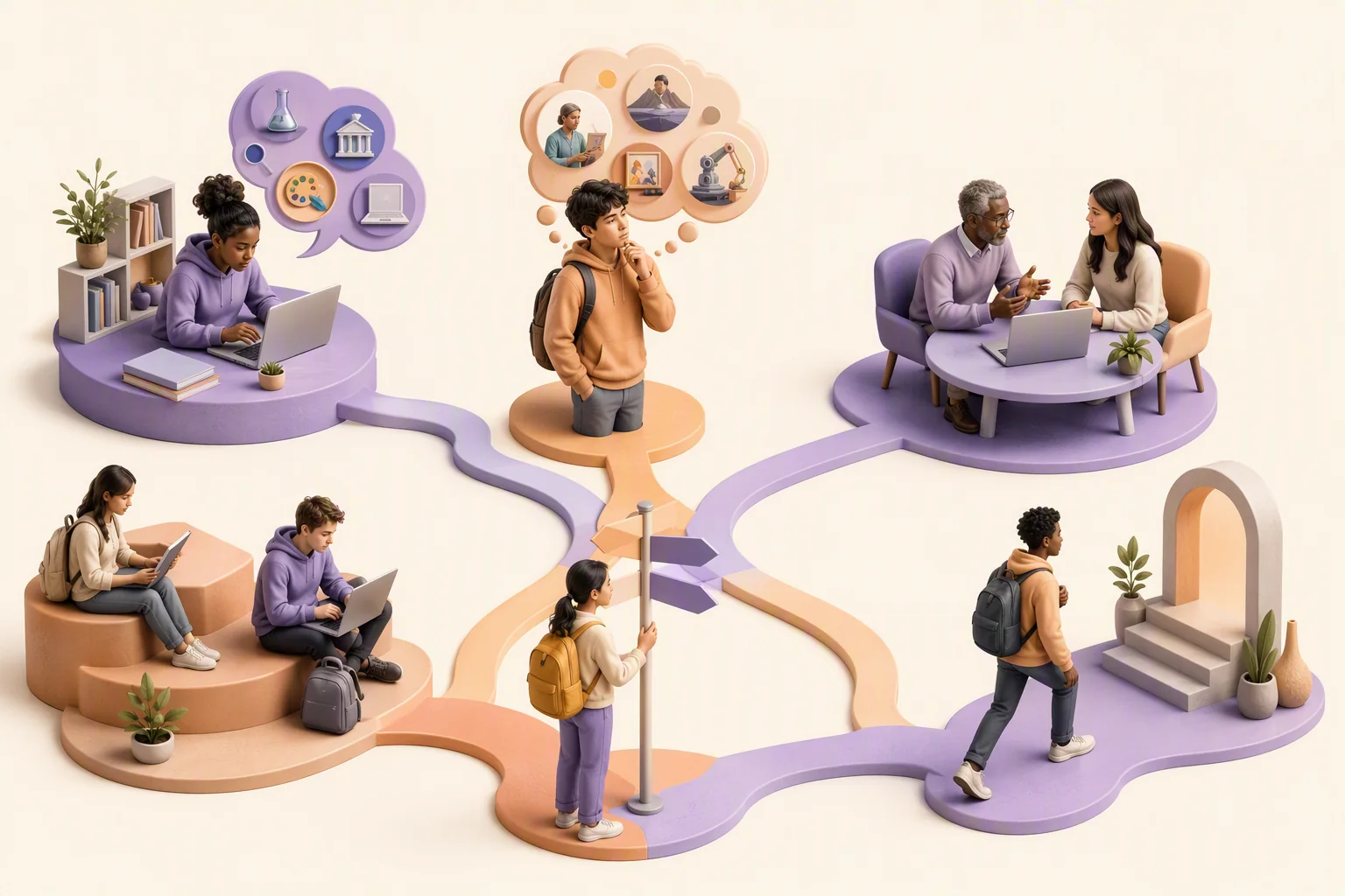 Postsecondary planning map from exploring options to taking a next step