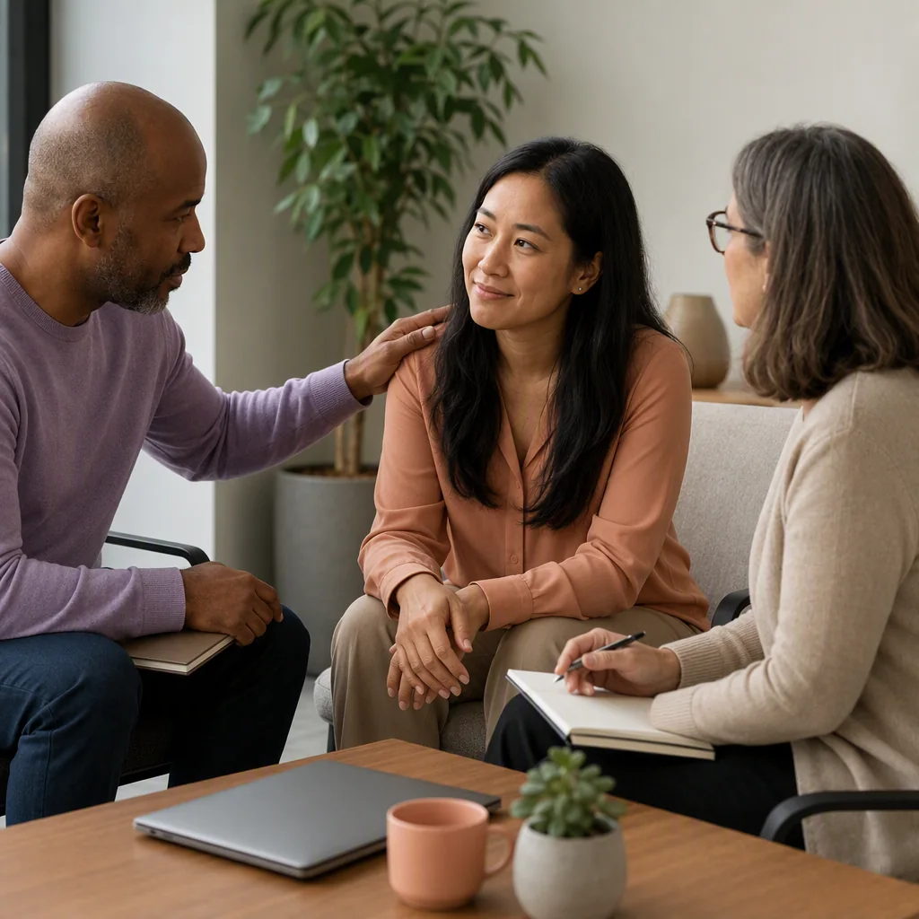 Professional beginning a supported transition from an employer to an alumni network