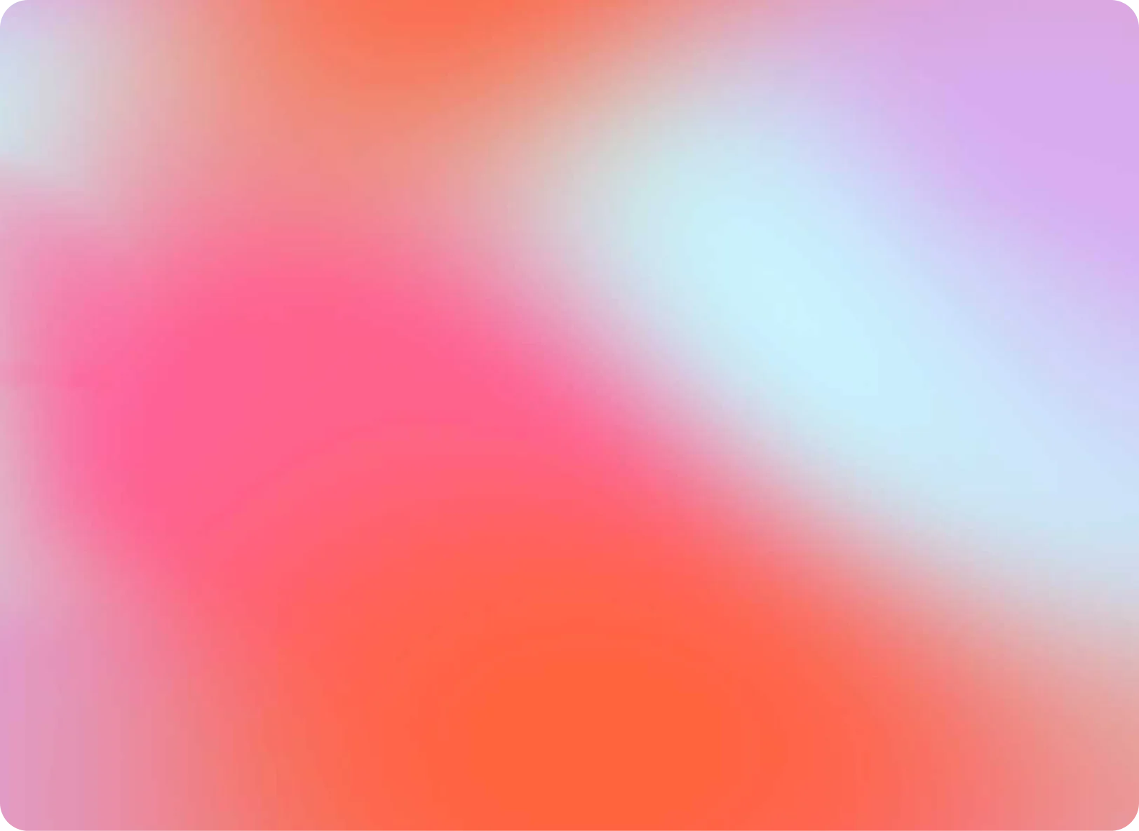 Blurred pink, orange, purple, and blue gradient background.