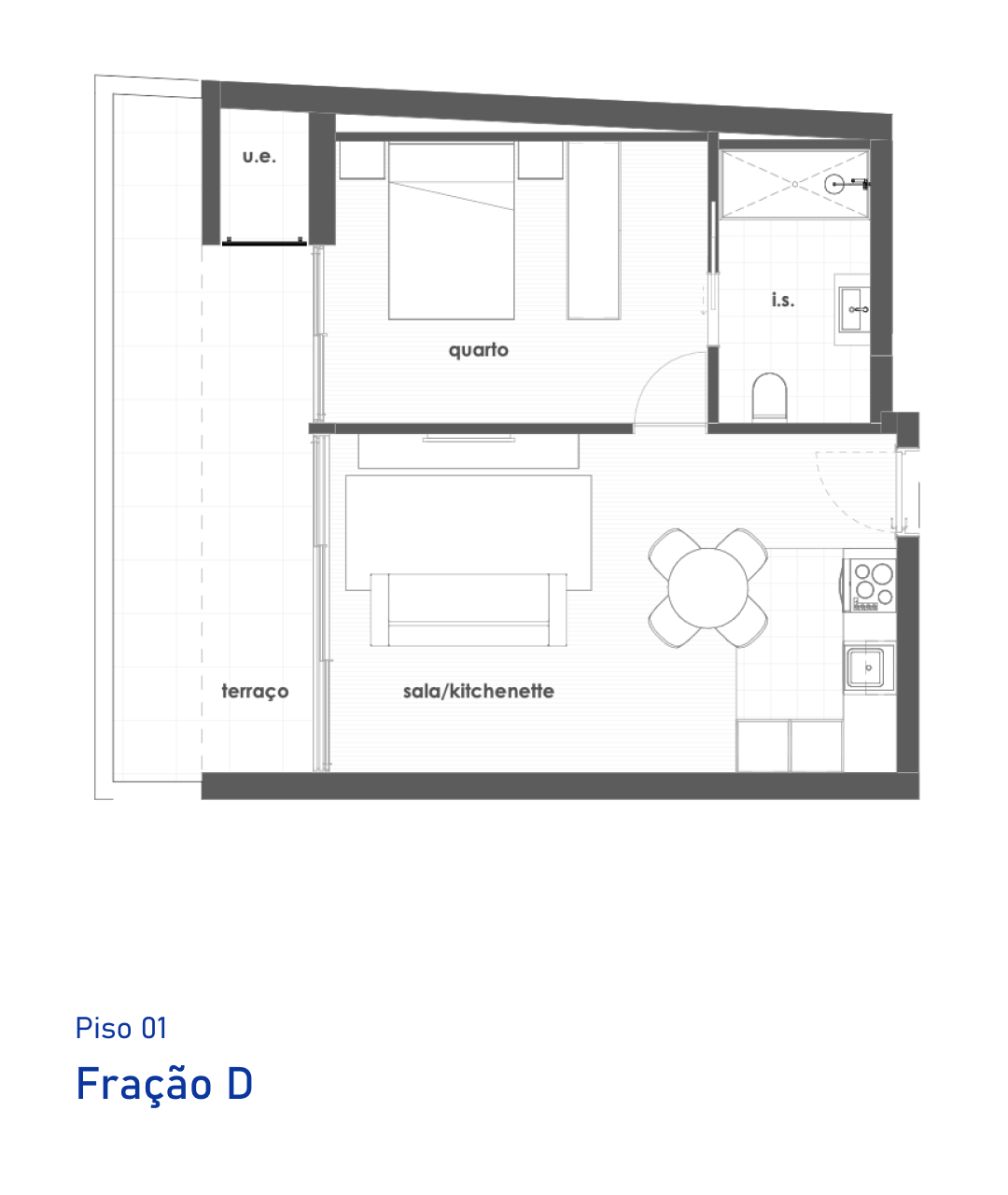 Planta Fração D, Piso 1, Recarei