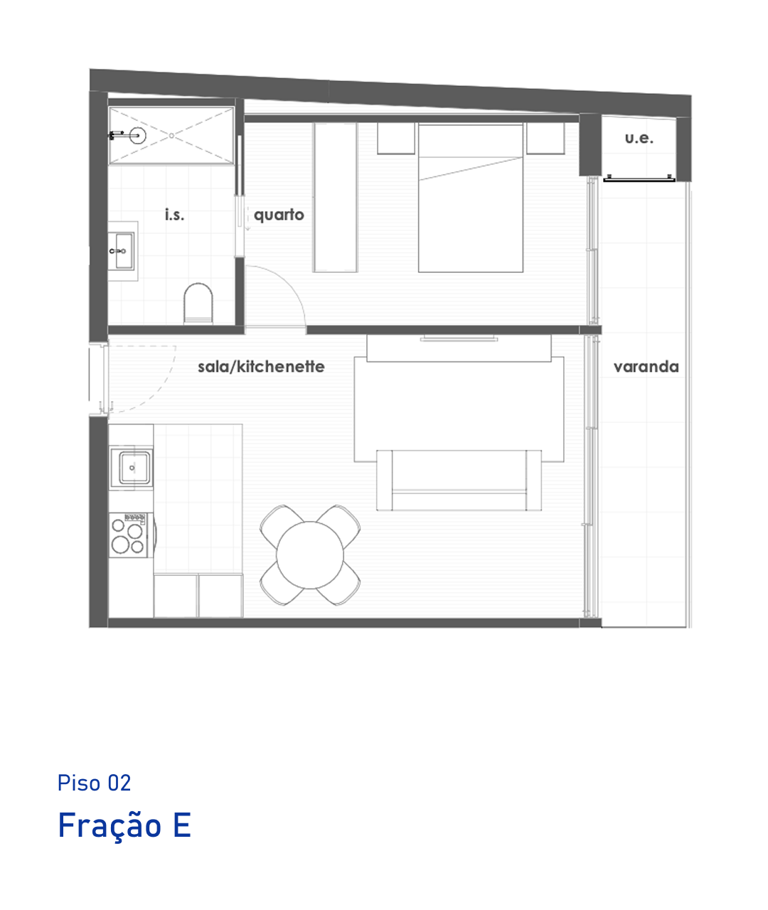 Planta Fração E, Piso 2, Recarei