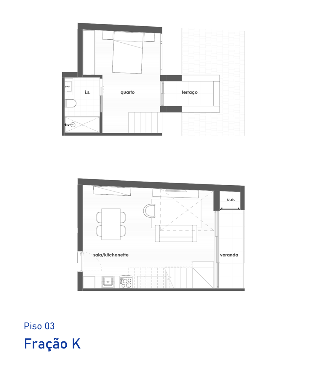 Planta Fração K, Piso 3, Recarei