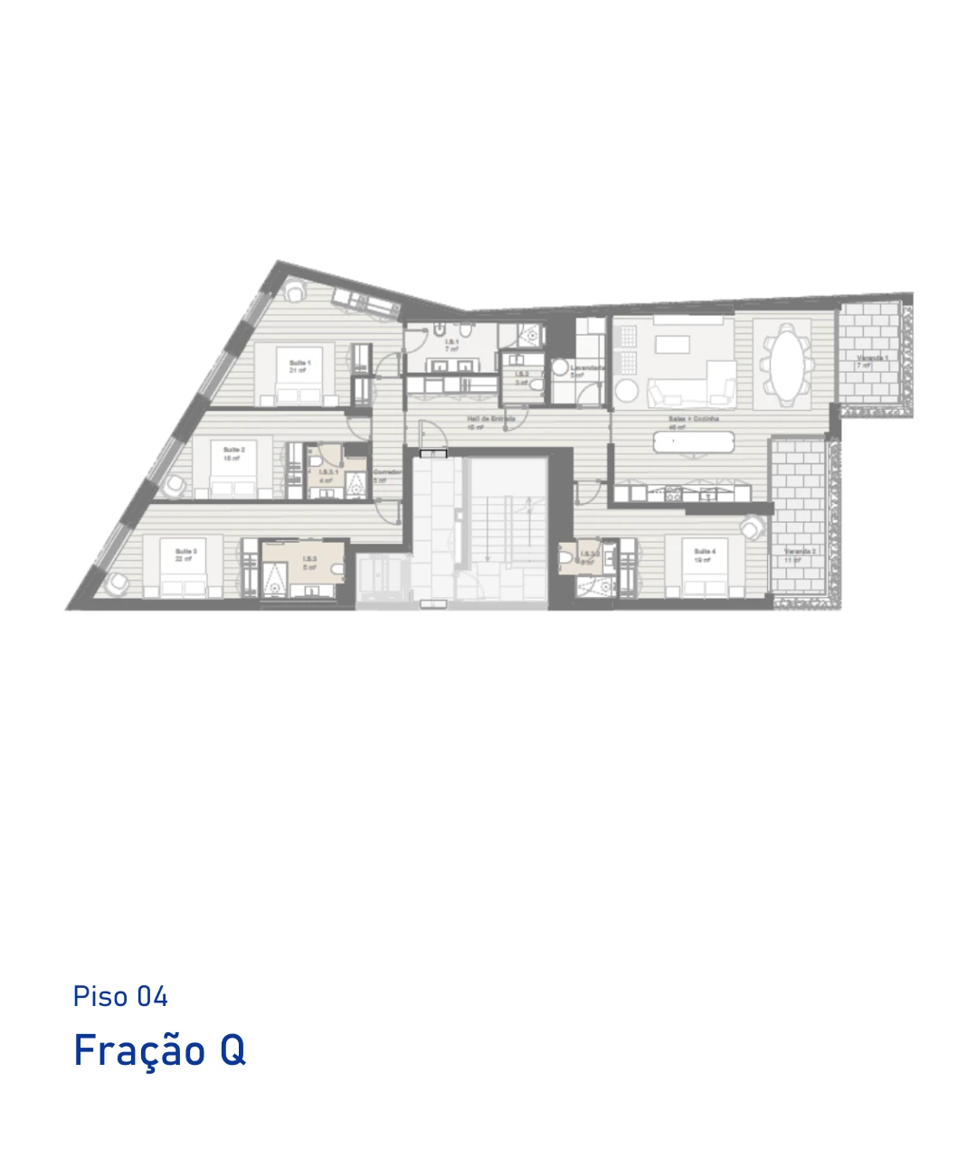 Planta Fração Q, T3, Avant Garden