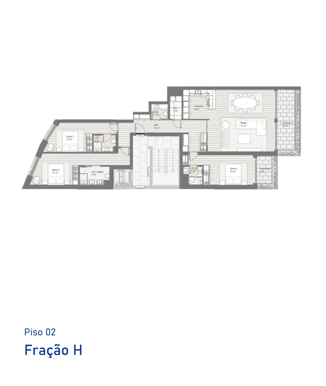 Planta Fração H, T3, Avant Garden