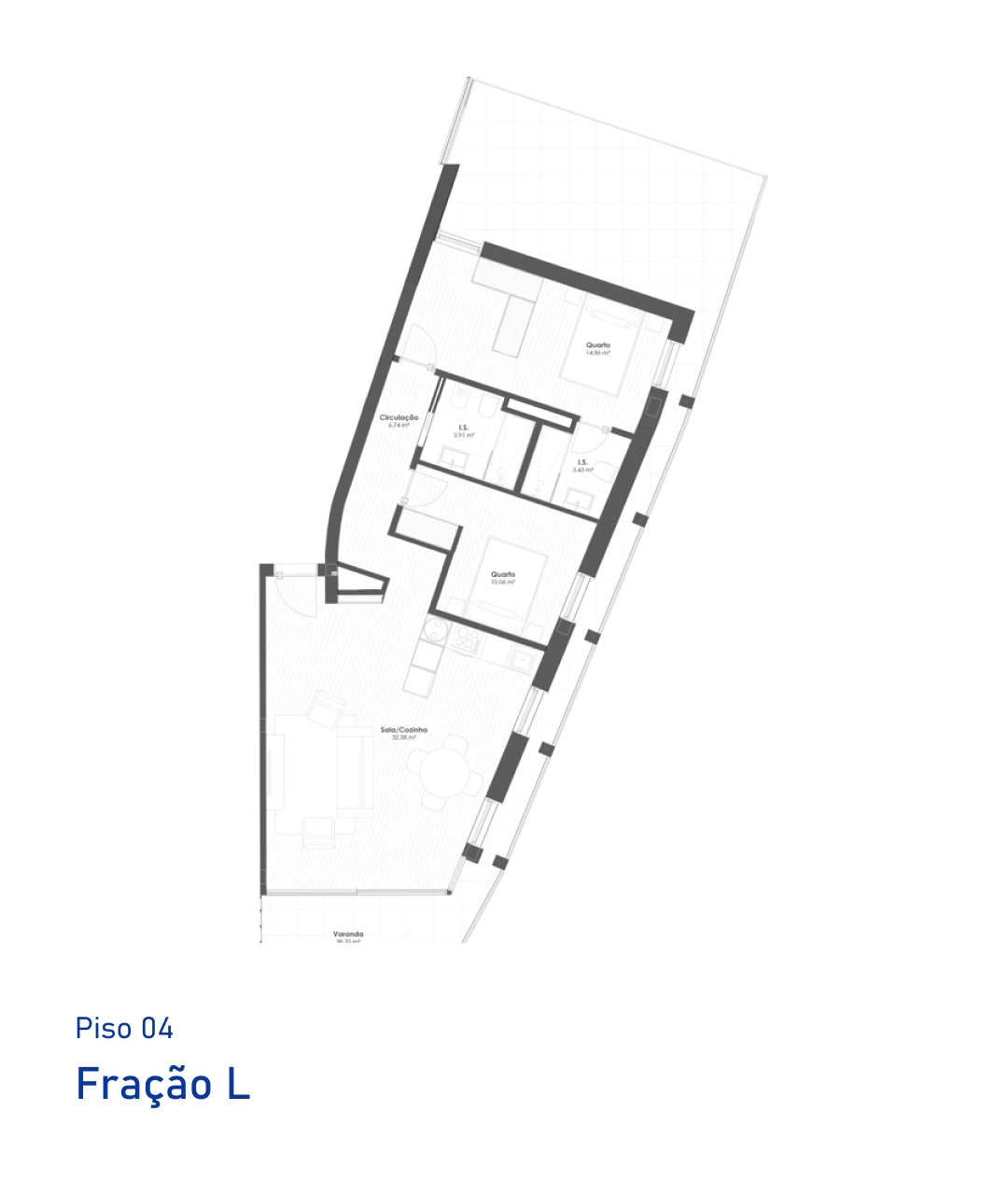 Planta Fração L, Piso 4, T2, Eleven