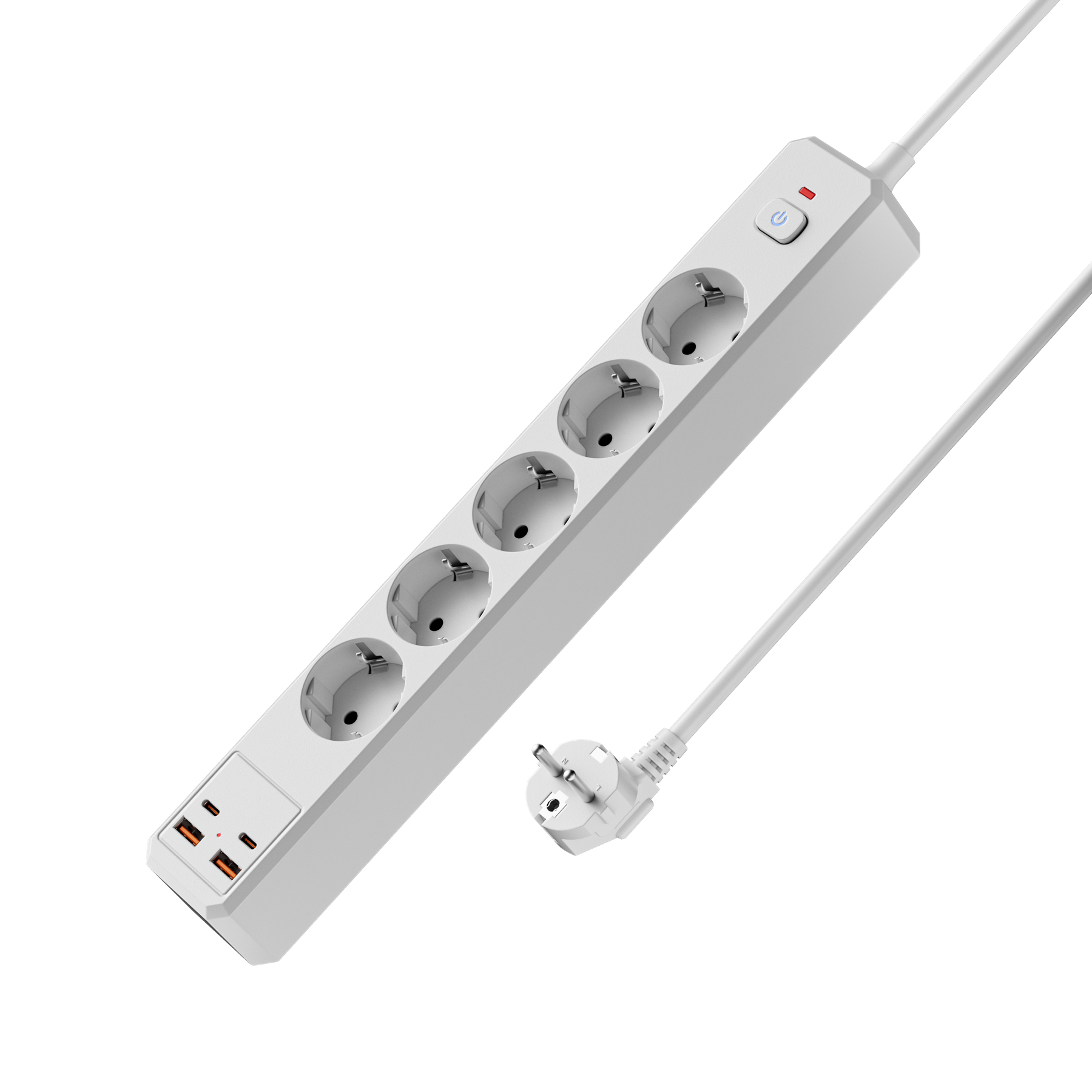 XENREE XR-EU-A5U EU power strip product rendering