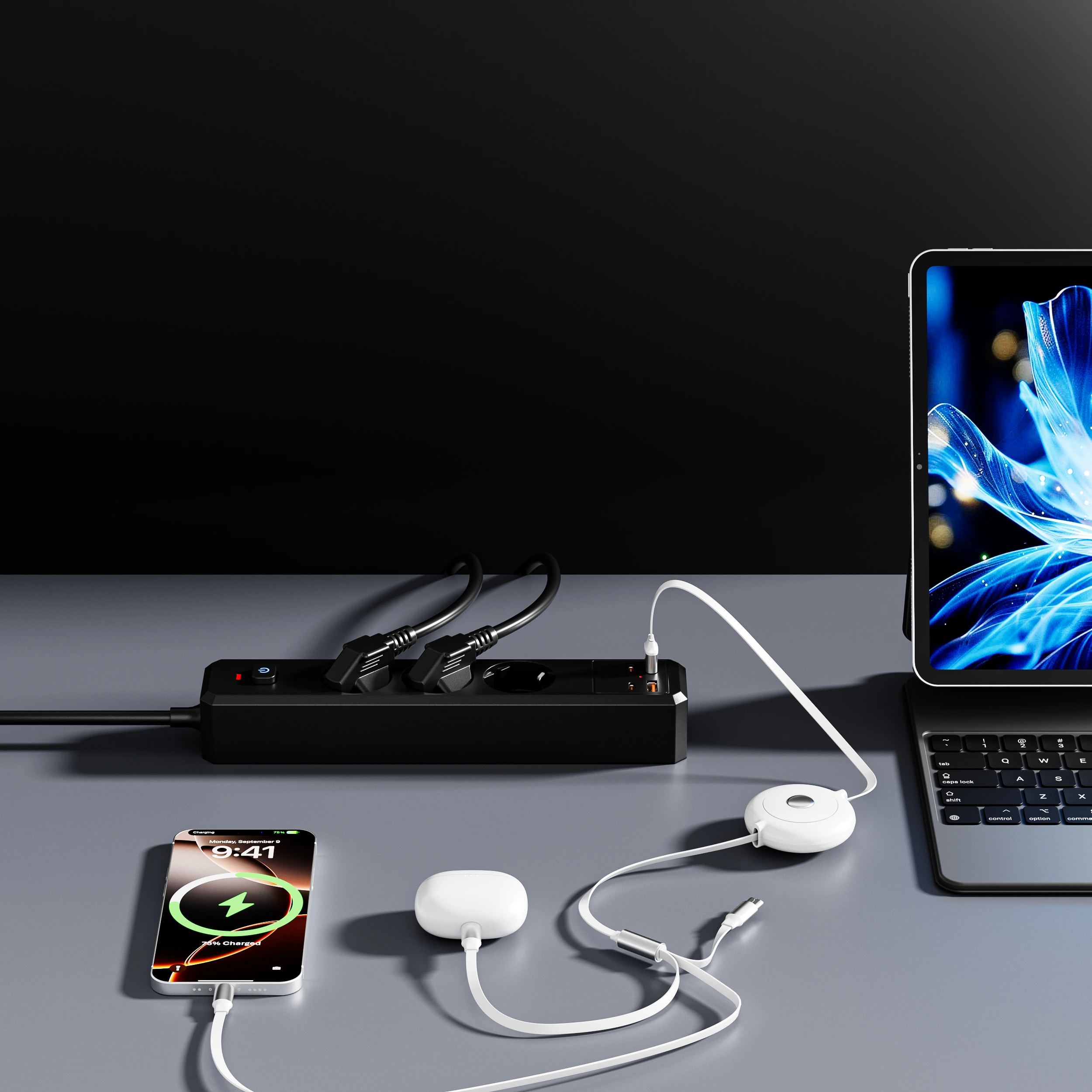 XR-EU-A3U power strip charging connected devices