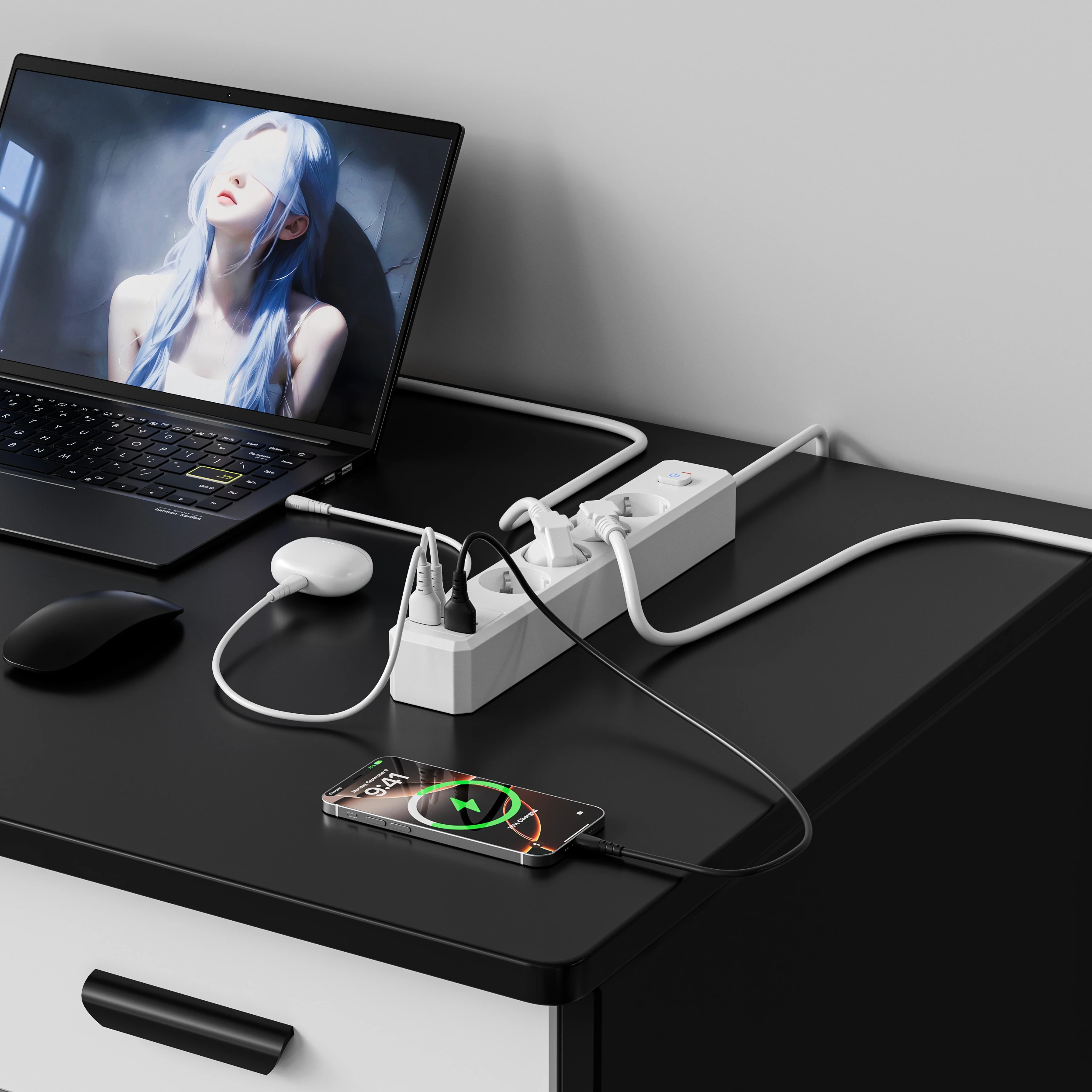 XR-EU-A4U power strip charging connected devices