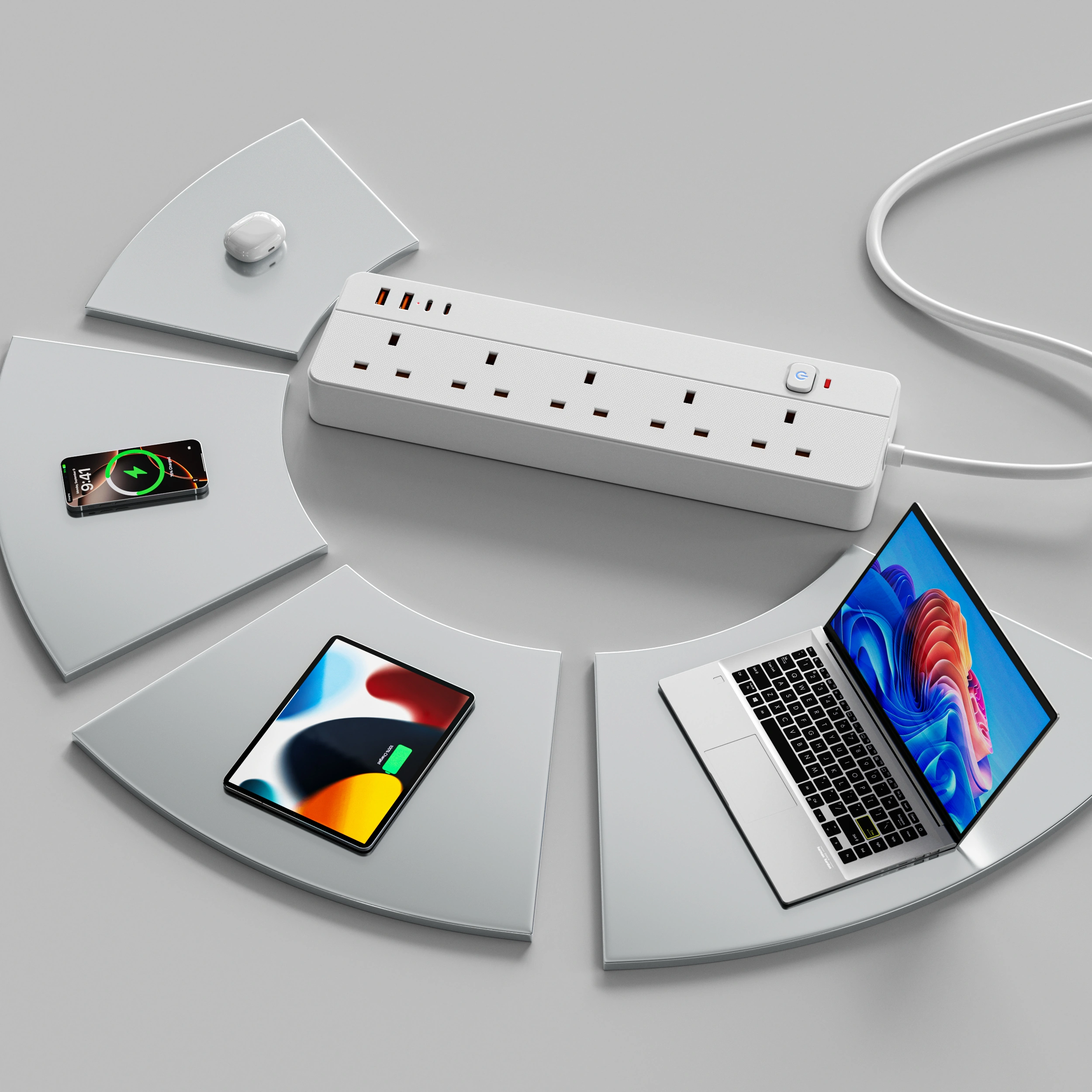 XR-UK-A5U UK power strip product gallery image