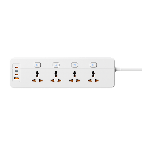 XR-WNC-B4U universal socket power strip front view