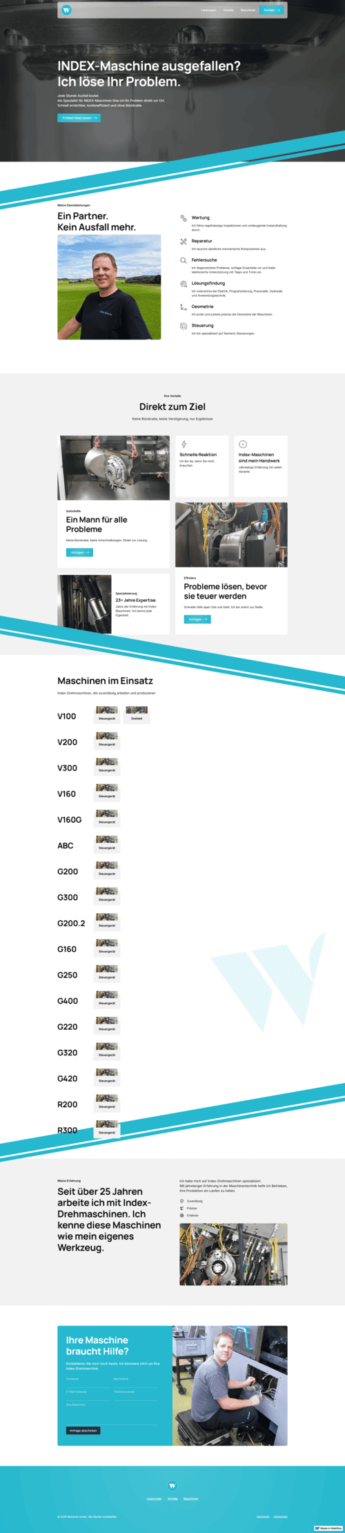 Screenshot der neuen Website von Wünsche GmbH