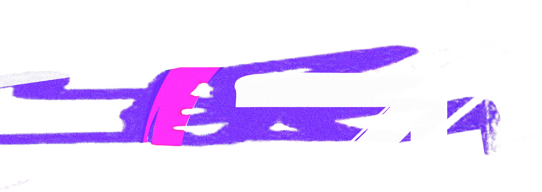 Colorful abstract digital art featuring flowing purple and pink shapes on a black background.