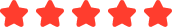 A row of five red stars evenly spaced on a white background.