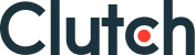 Clutch logo with a red dot on the letter c.