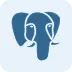 Stylized blue elephant head logo on a light blue square background.