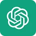 OpenAI ChatGPT logo with a white intertwined hexagonal design on a green background.
