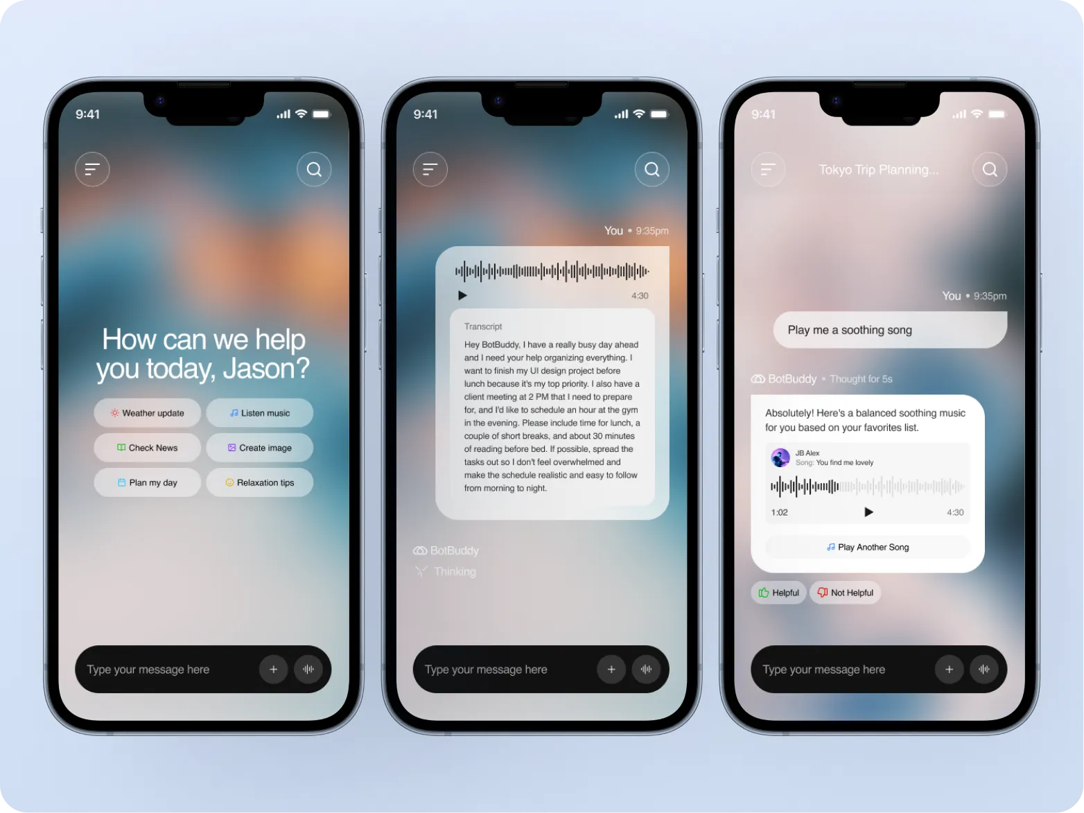 Two doctors in white coats with stethoscopes stand under MediAI logo with app onboarding text and button.