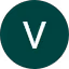 Grünes rundes Symbol mit weißem Buchstaben V in der Mitte.