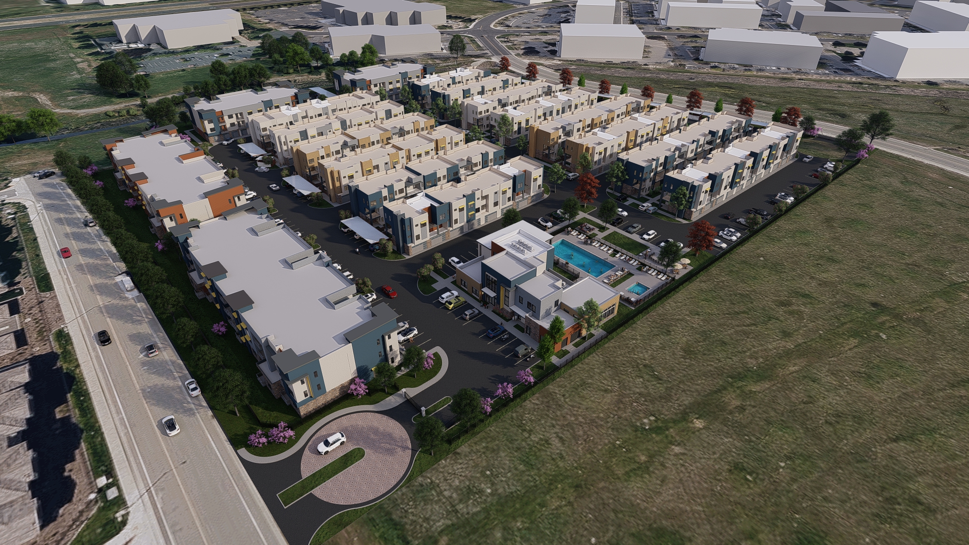 Aerial view of property