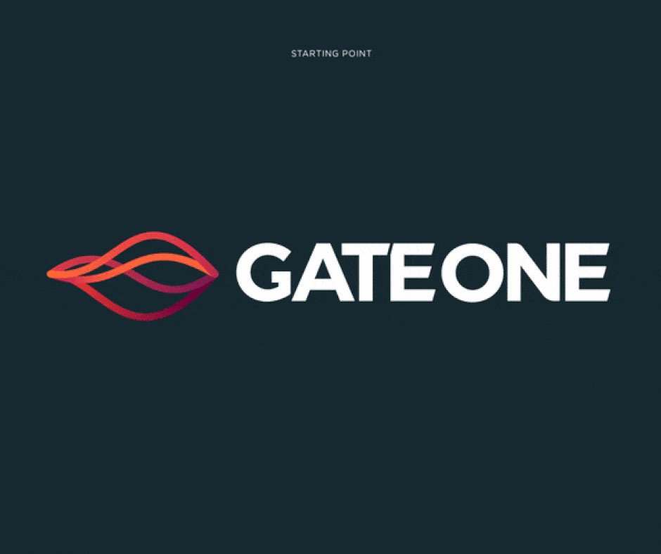 The Gate One logotype in white on deep teal with its red leaf mark | Professional Services Brand Strategy, Gate One