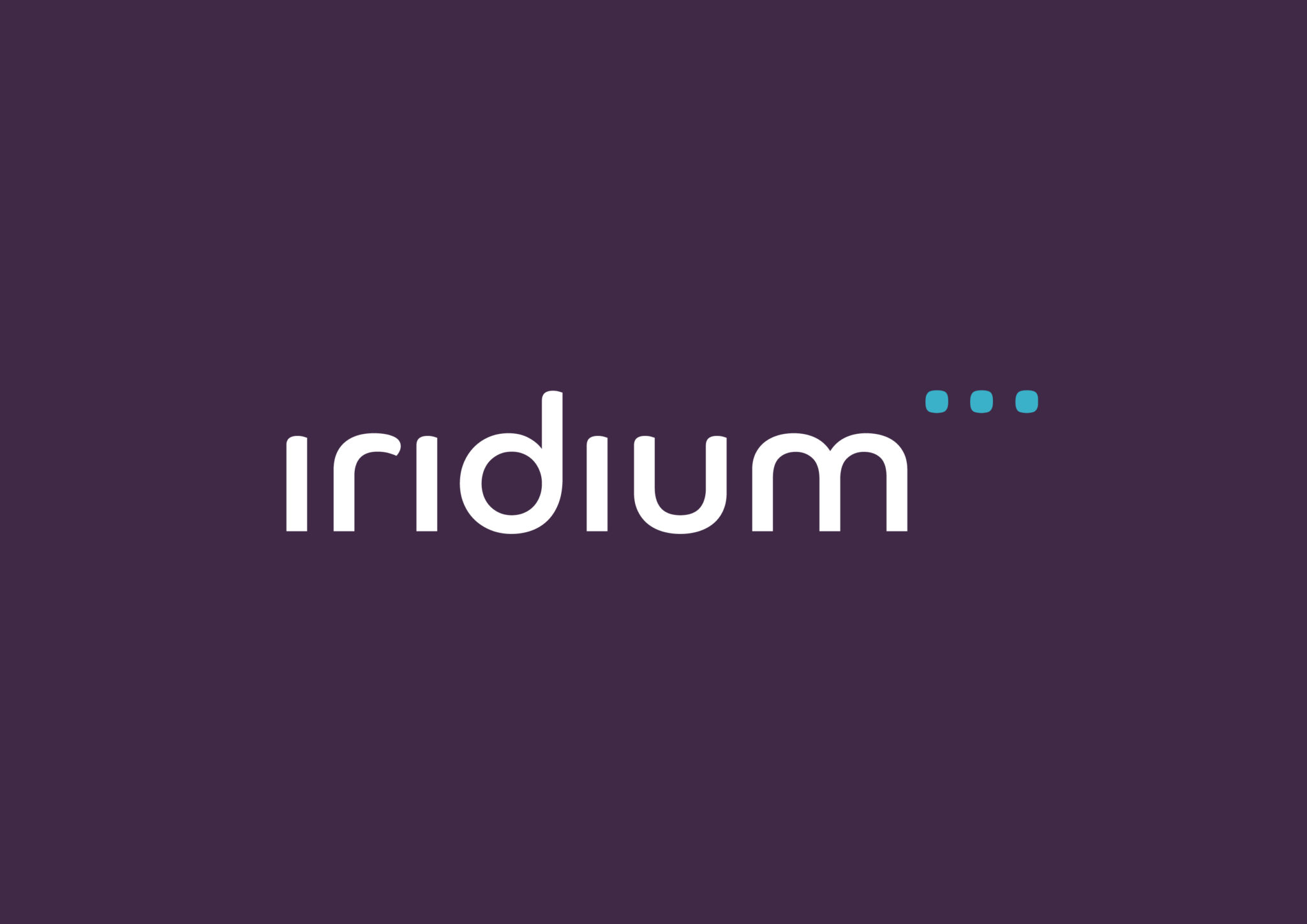 The Iridium Advisors wordmark in white on aubergine, the identity launched at MEIRA 2017.