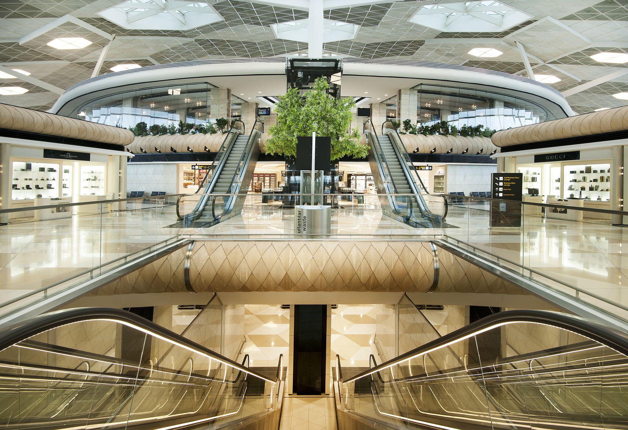 Modern airport branding creating intuitive passenger experiences through architecture, wayfinding and environmental design.