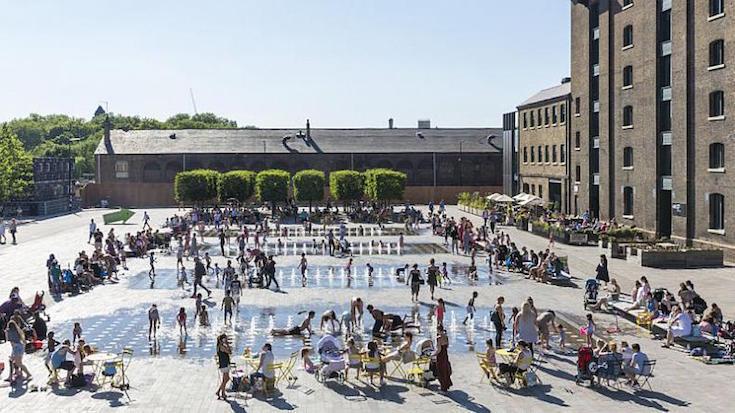 Granary Square at King’s Cross demonstrating placemaking, public realm and customer experience in London.