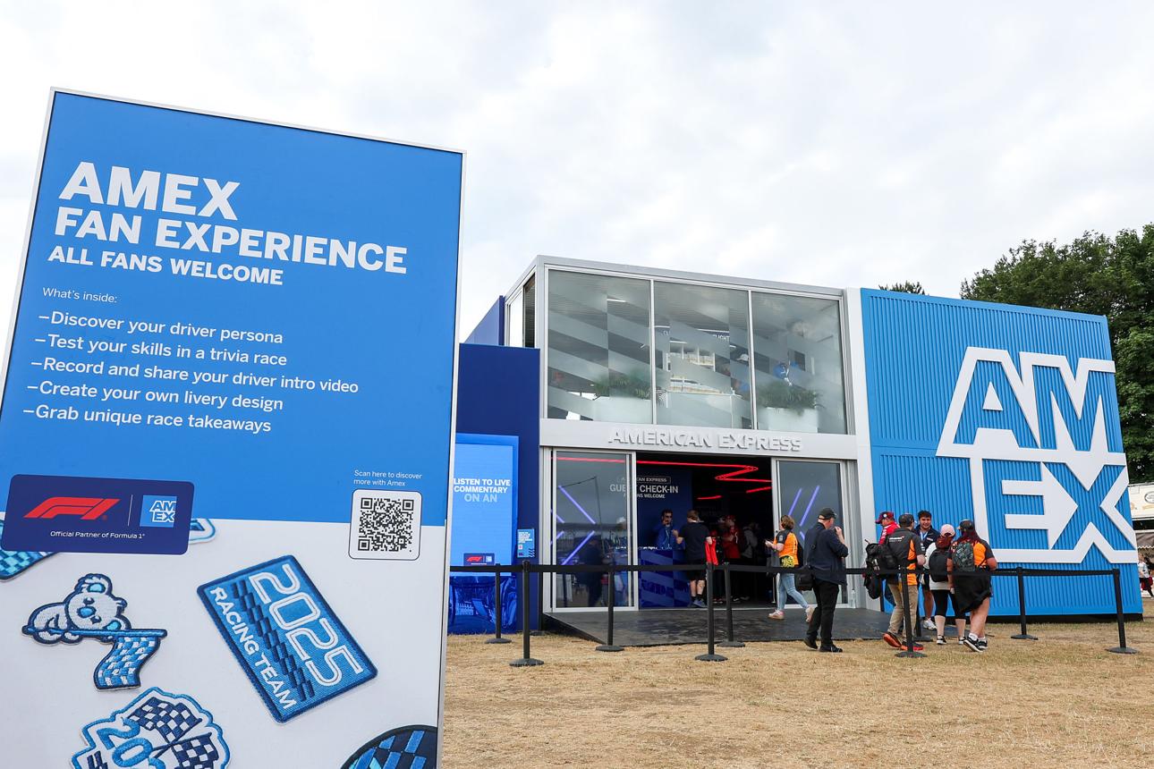 Formula 1 sponsorship activation demonstrating interactive fan engagement and sports brand experience.