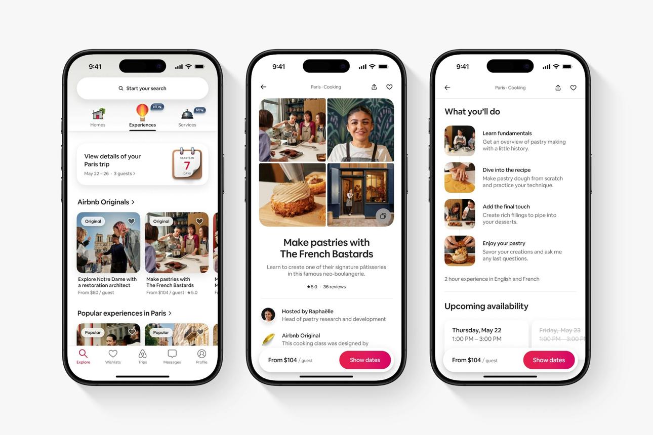 Airbnb Services and Experiences demonstrating the evolution of the travel brand beyond accommodation.