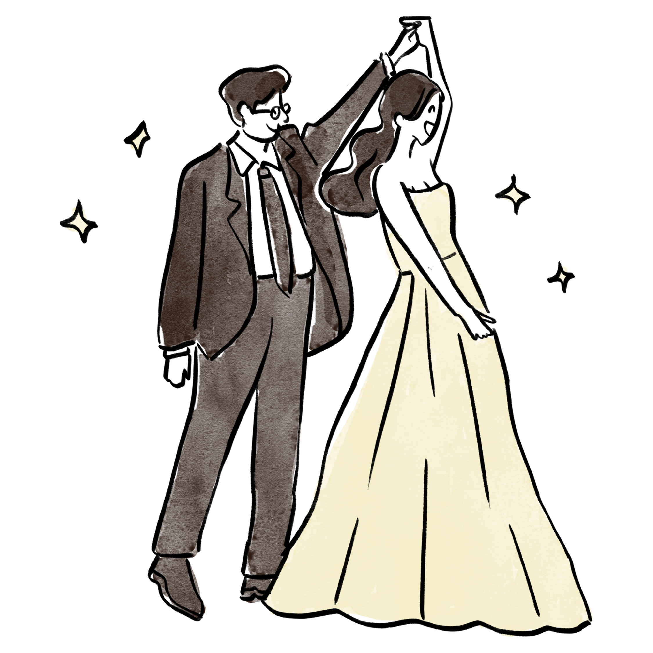 A couple dancing.