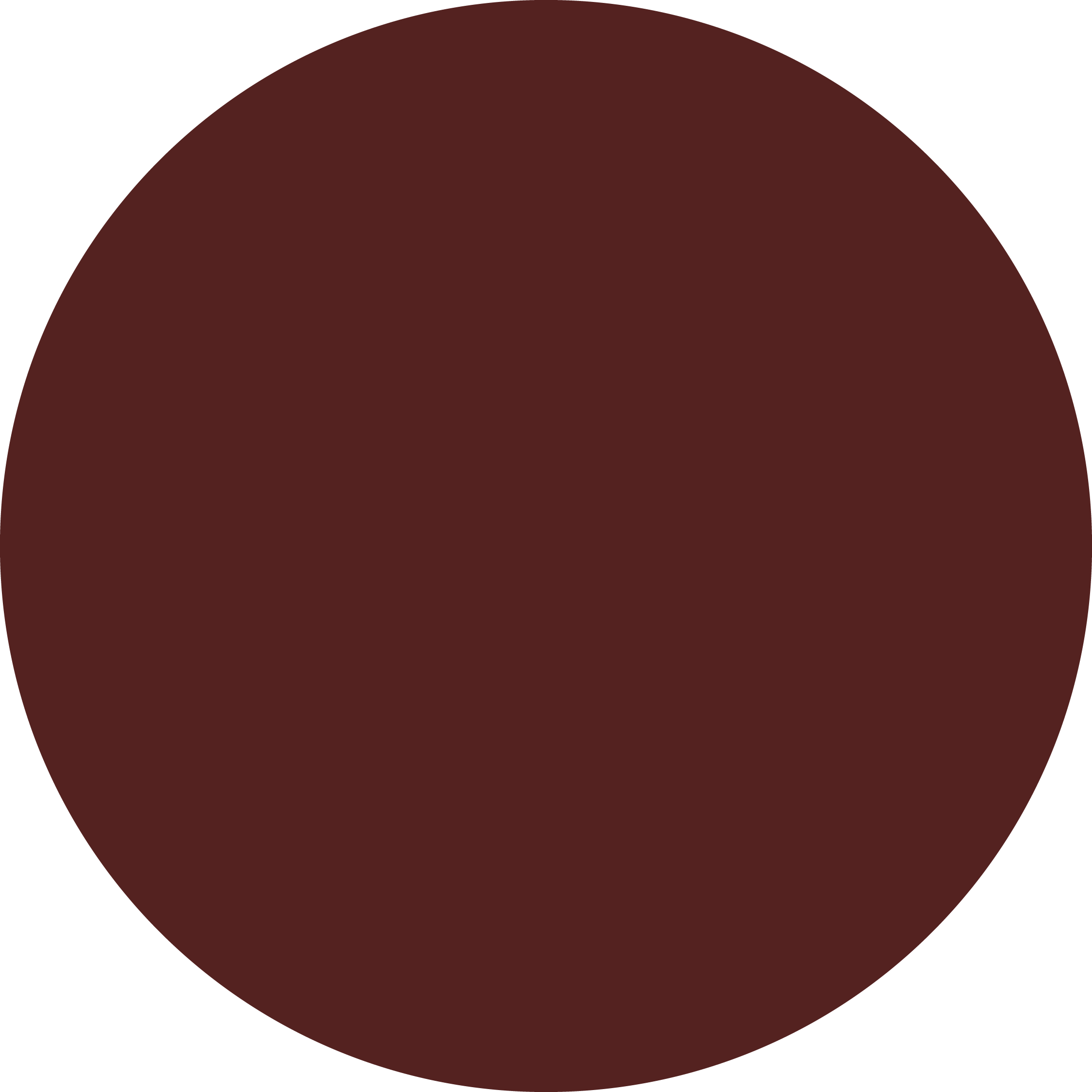 A circle shape in burgundy color.