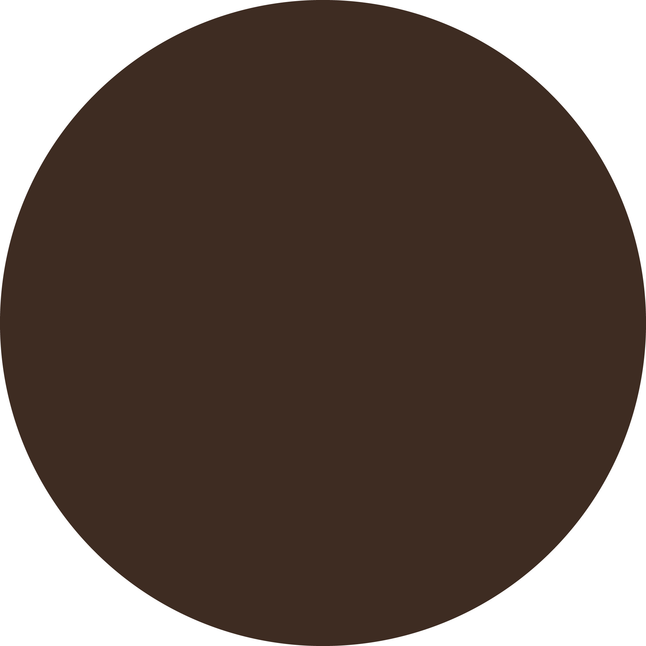 A circle shape in coffee brown color.