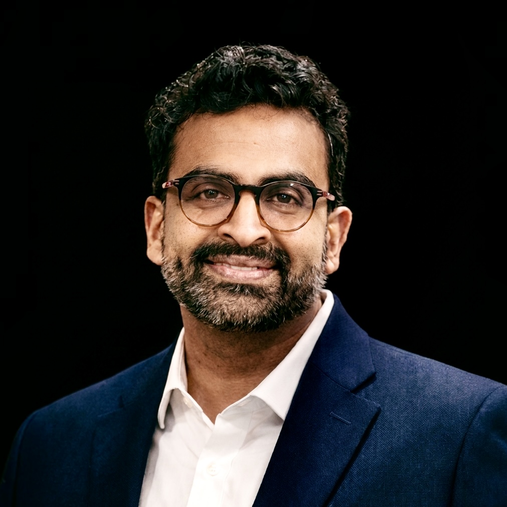 Black and white portrait of Amit Basu