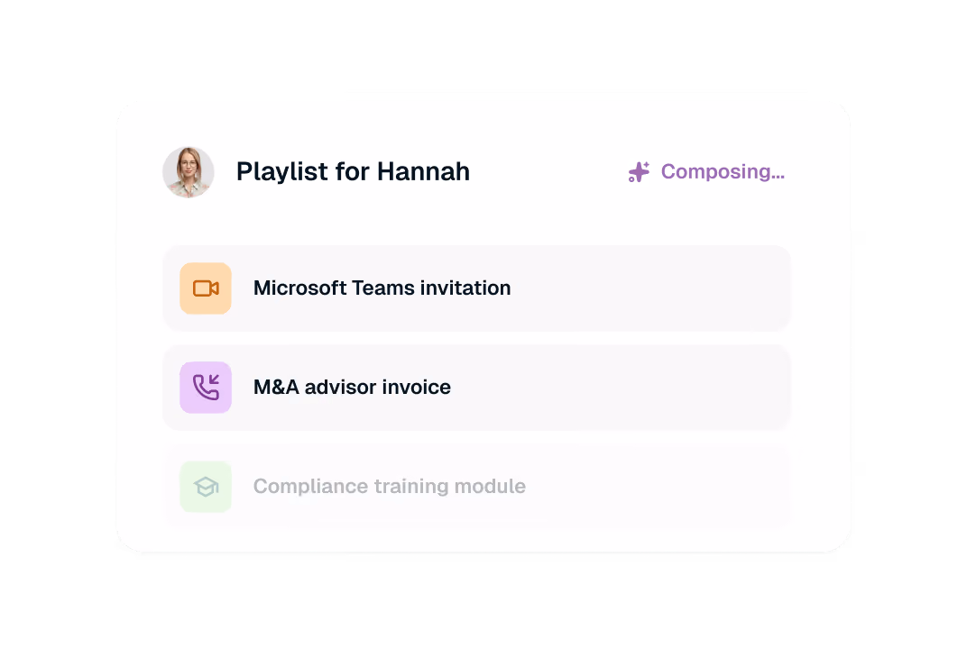 Personalised playlist per employee
