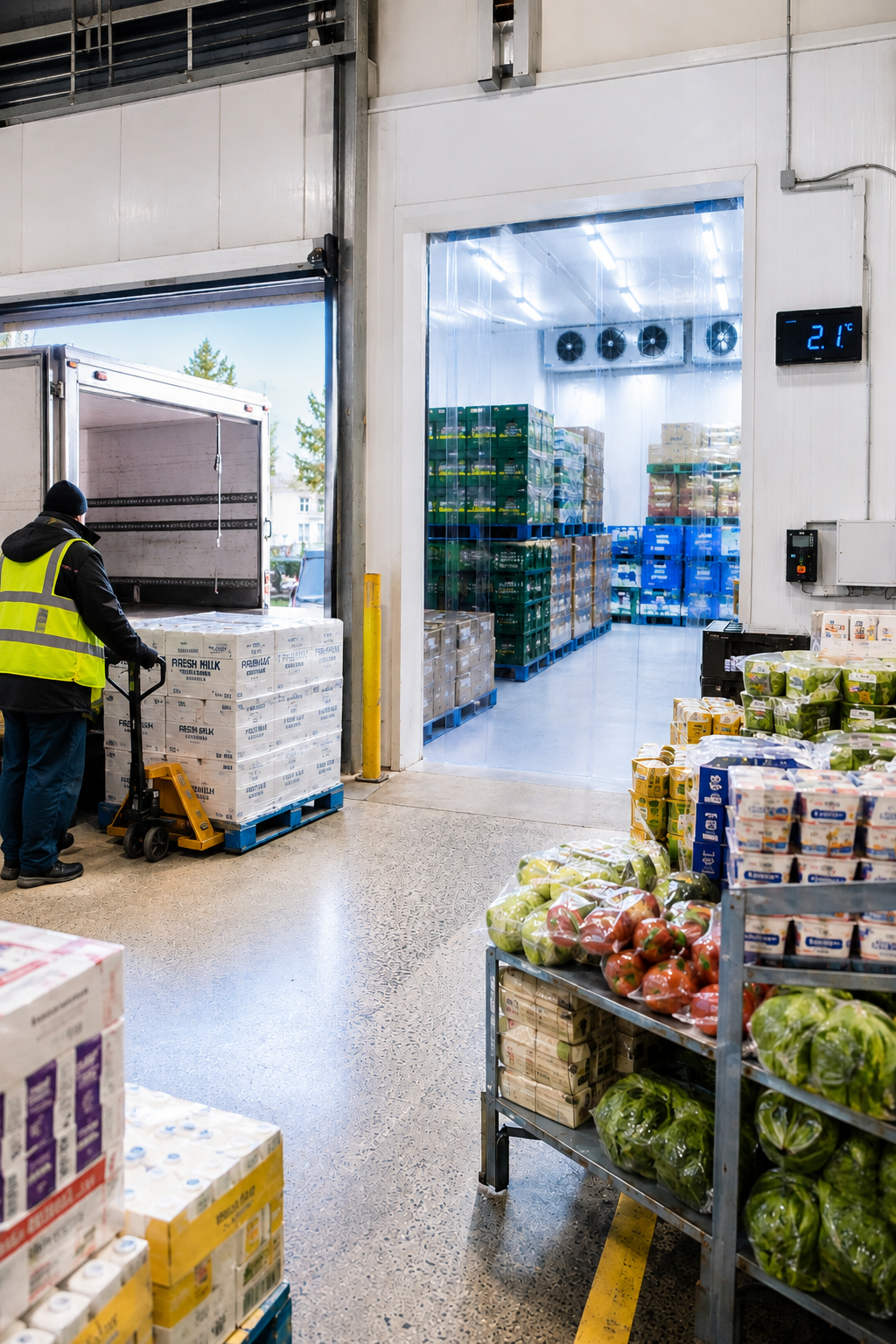 Fresh green produce in crate