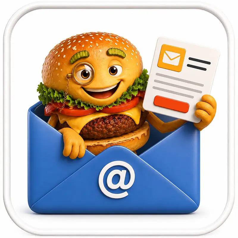 Brand character holding an email, representing email marketing