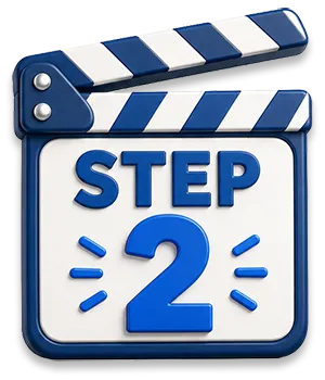 Step 2 icon representing the character reveal
