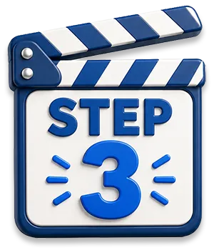 Step 3 icon representing the Creation Package delivery