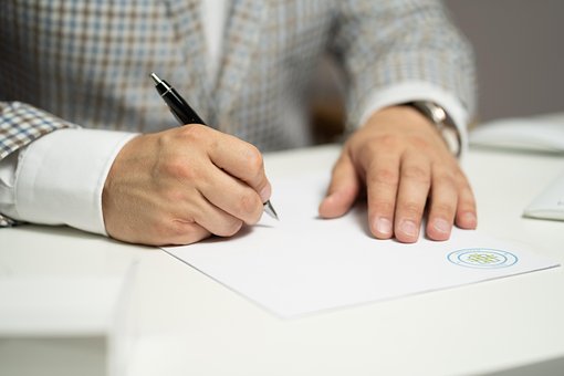 Man, Sign, Paper, Write, Document