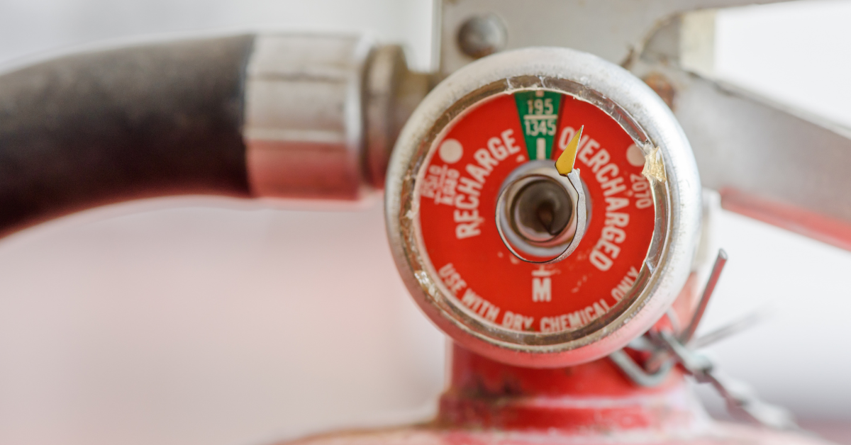A fire extinguisher pressure guage. 