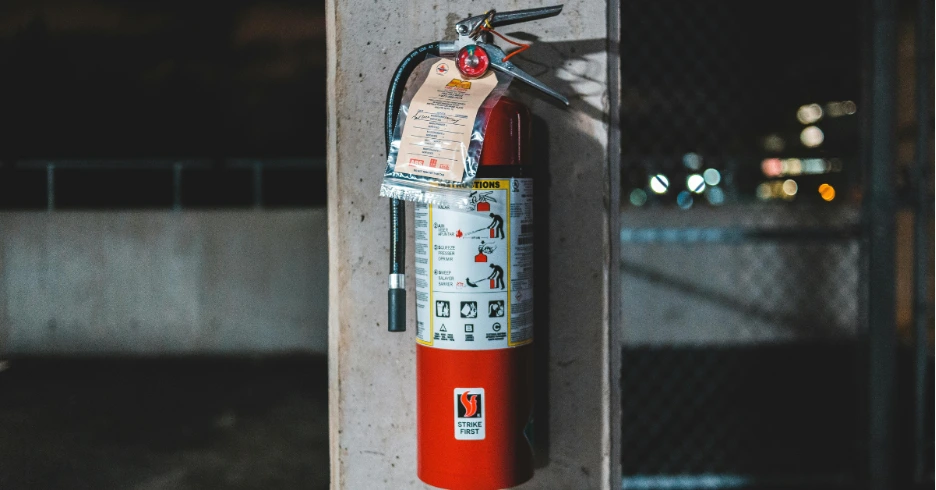 A fire extinguisher pressure guage.