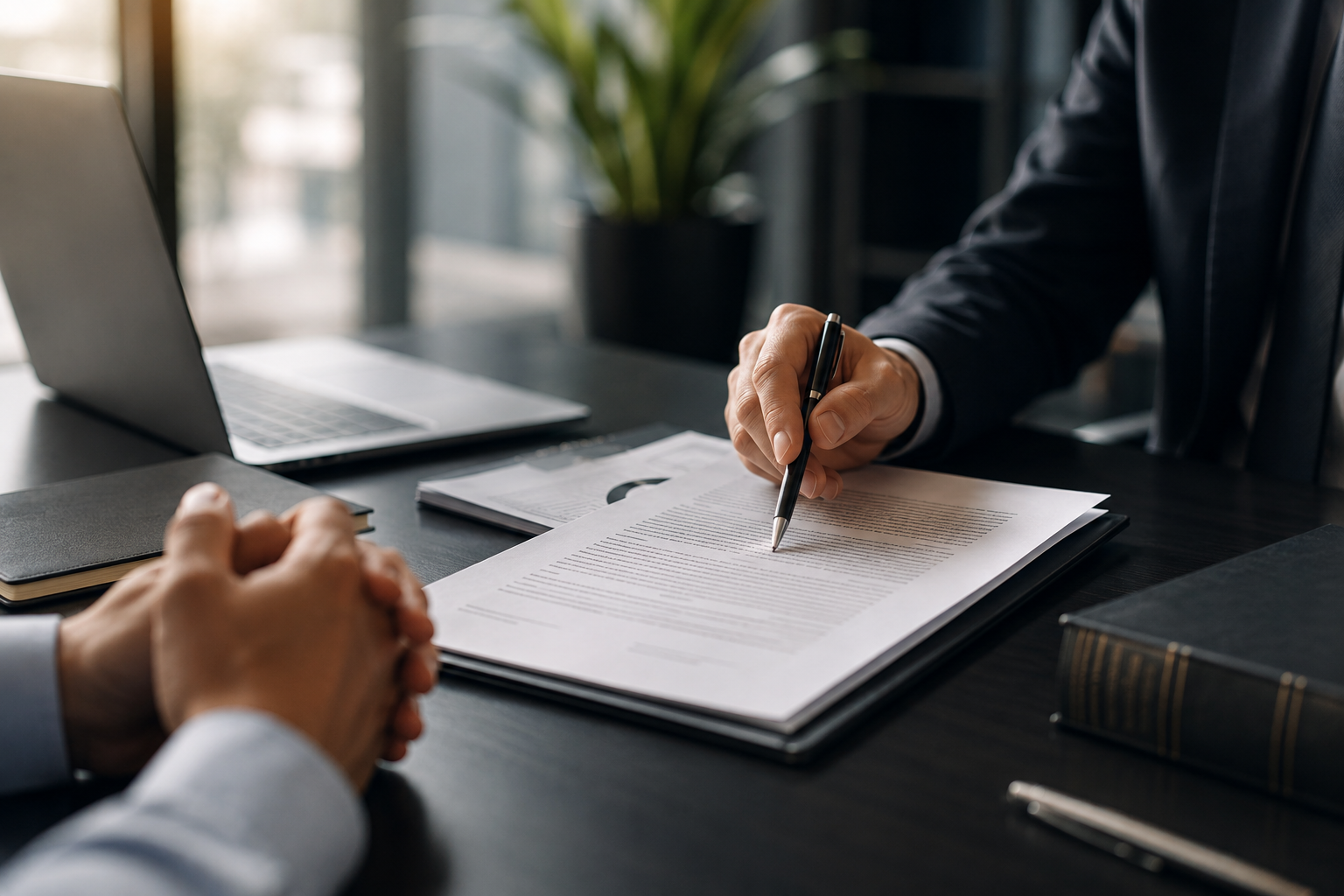 Revisión de un contrato empresarial durante el análisis de un posible incumplimiento contractual en México.