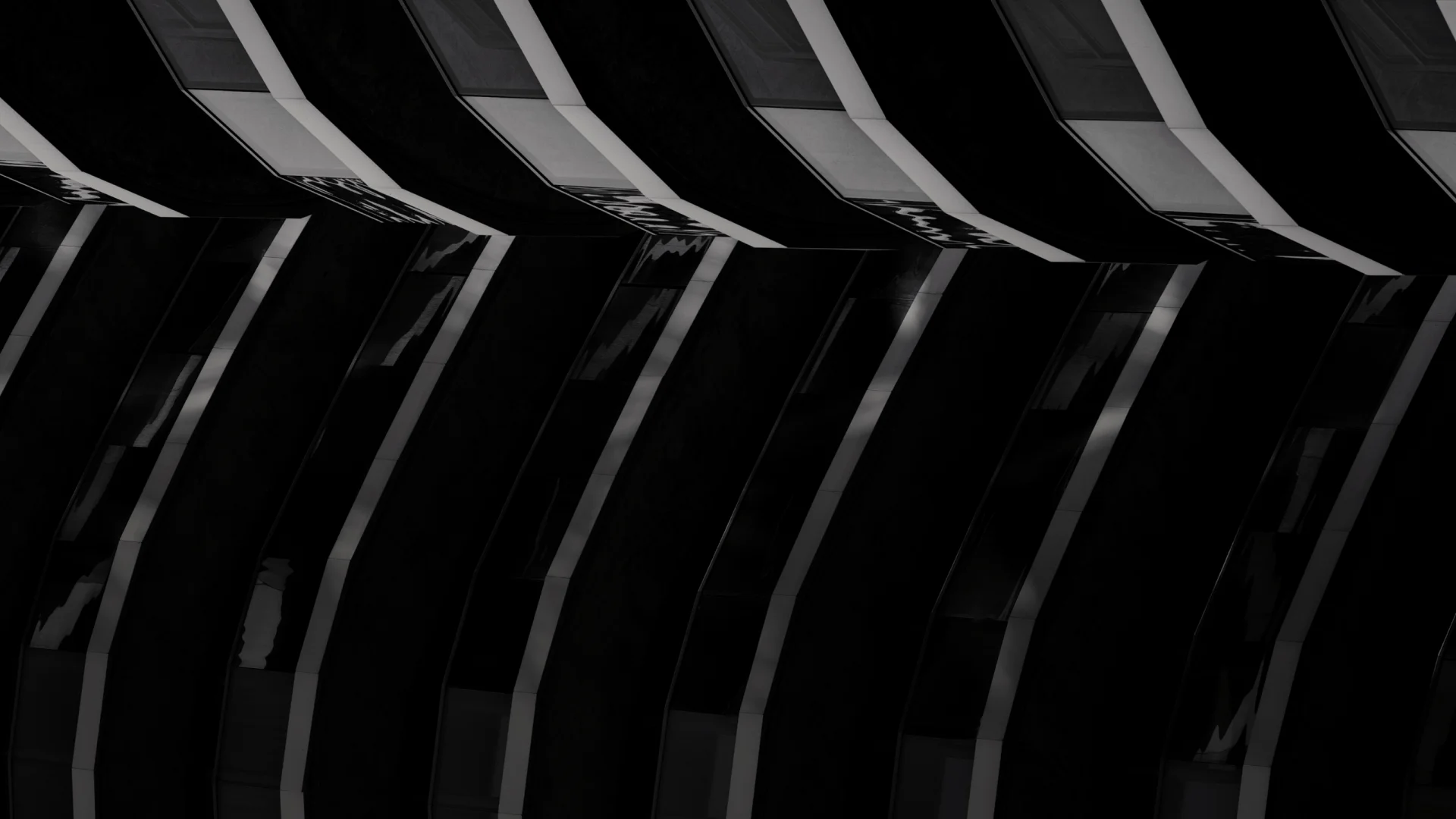 Composición arquitectónica abstracta que representa tensión, control y decisiones entre socios o accionistas de una empresa.