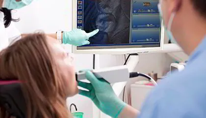 Doctor examining patient