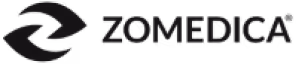 Zomedica logo in black text with a stylized Z symbol to the left.