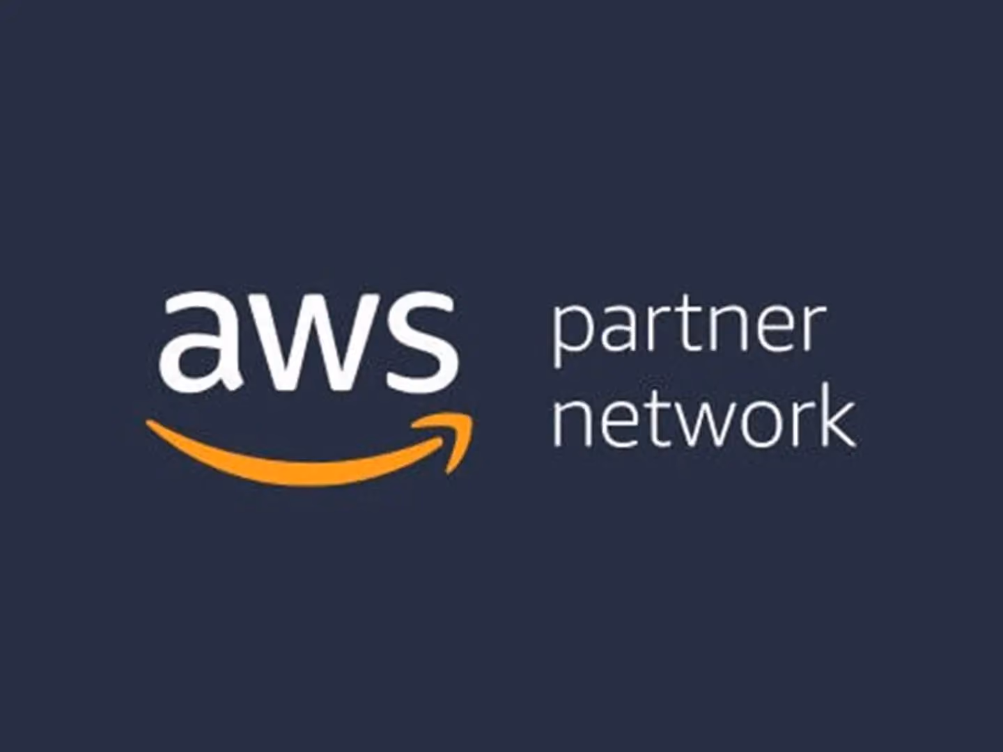AWS Partner Network logo with the AWS smile arrow, on a dark navy background.