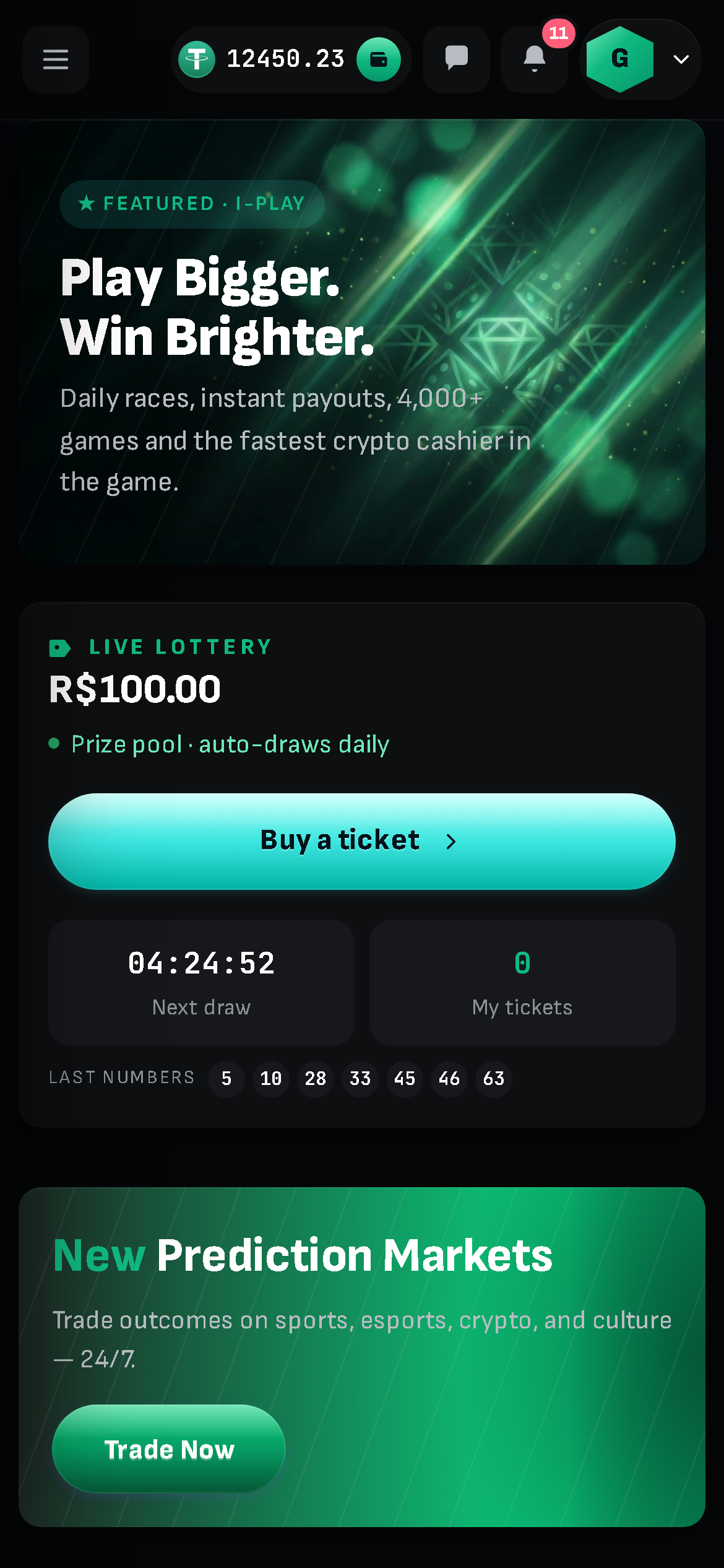 White-label casino player frontend, mobile preview