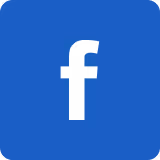 Lowercase black letter 'f' on a blue square background.
