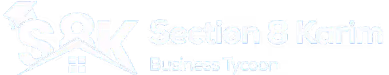 Logo with stylized initials S and K, text 'Section 8 Karting' and 'Business Tycoon' below.